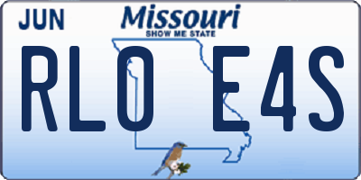 MO license plate RL0E4S