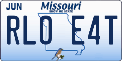 MO license plate RL0E4T