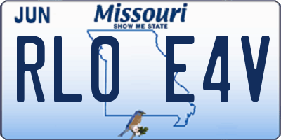 MO license plate RL0E4V