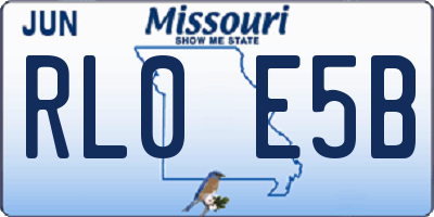 MO license plate RL0E5B