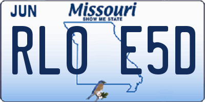 MO license plate RL0E5D