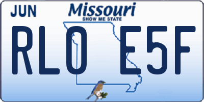 MO license plate RL0E5F