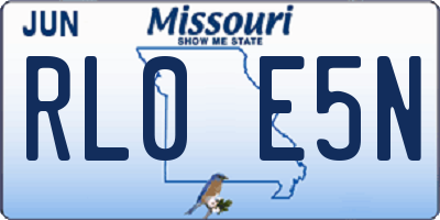 MO license plate RL0E5N