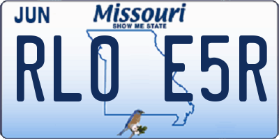 MO license plate RL0E5R