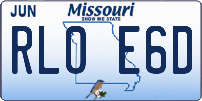 MO license plate RL0E6D