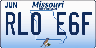 MO license plate RL0E6F