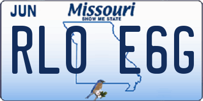 MO license plate RL0E6G
