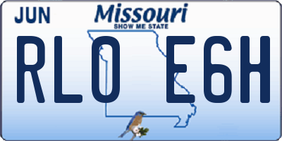 MO license plate RL0E6H