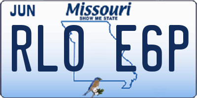 MO license plate RL0E6P