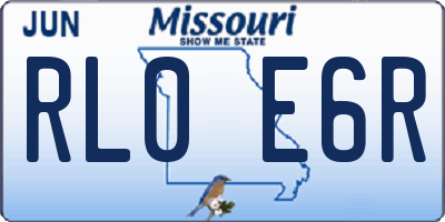 MO license plate RL0E6R