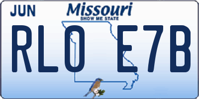 MO license plate RL0E7B