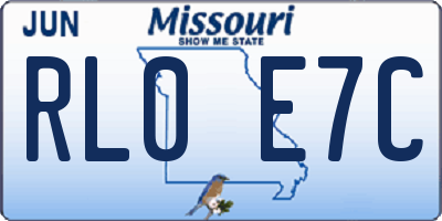 MO license plate RL0E7C