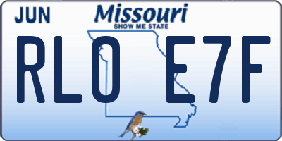 MO license plate RL0E7F