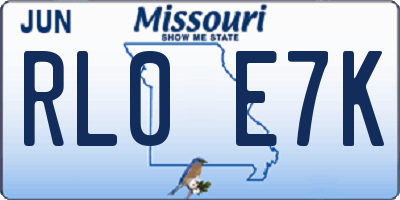 MO license plate RL0E7K