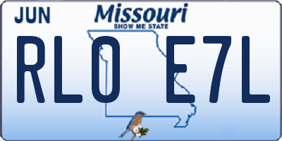 MO license plate RL0E7L