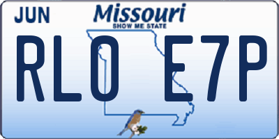 MO license plate RL0E7P