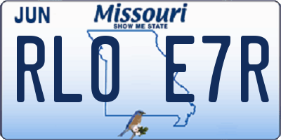 MO license plate RL0E7R