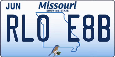 MO license plate RL0E8B