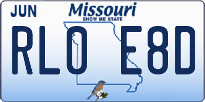 MO license plate RL0E8D