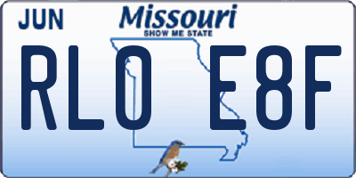 MO license plate RL0E8F
