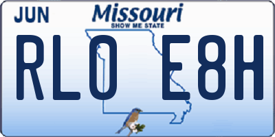 MO license plate RL0E8H