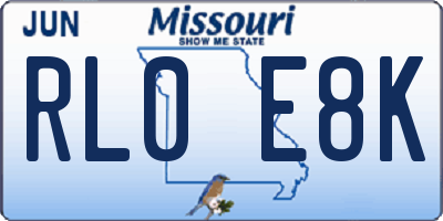 MO license plate RL0E8K