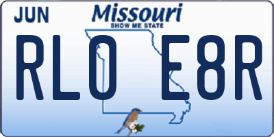 MO license plate RL0E8R