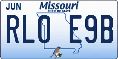 MO license plate RL0E9B