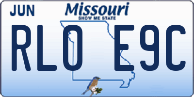 MO license plate RL0E9C