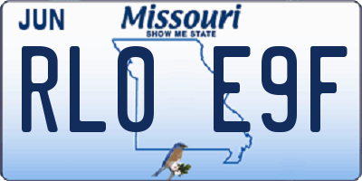 MO license plate RL0E9F