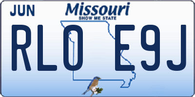 MO license plate RL0E9J