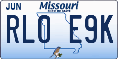 MO license plate RL0E9K