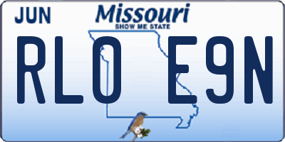 MO license plate RL0E9N