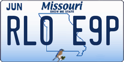 MO license plate RL0E9P