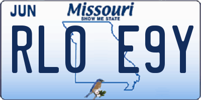 MO license plate RL0E9Y