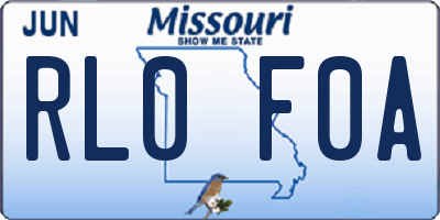 MO license plate RL0F0A