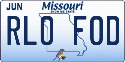 MO license plate RL0F0D