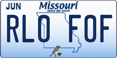 MO license plate RL0F0F