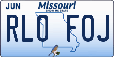 MO license plate RL0F0J