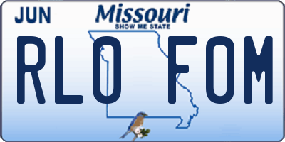 MO license plate RL0F0M
