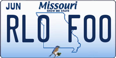 MO license plate RL0F0O