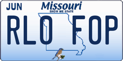 MO license plate RL0F0P