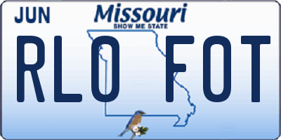 MO license plate RL0F0T