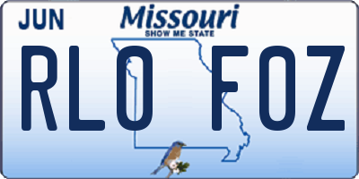 MO license plate RL0F0Z