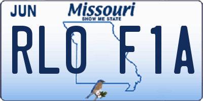 MO license plate RL0F1A