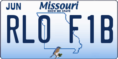 MO license plate RL0F1B