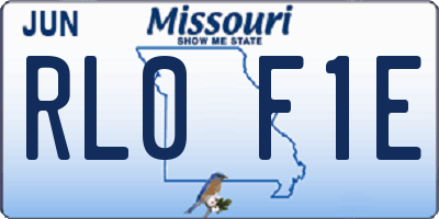 MO license plate RL0F1E