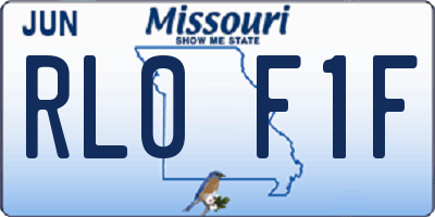 MO license plate RL0F1F
