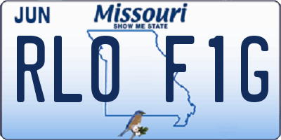 MO license plate RL0F1G