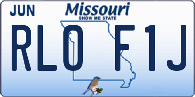 MO license plate RL0F1J